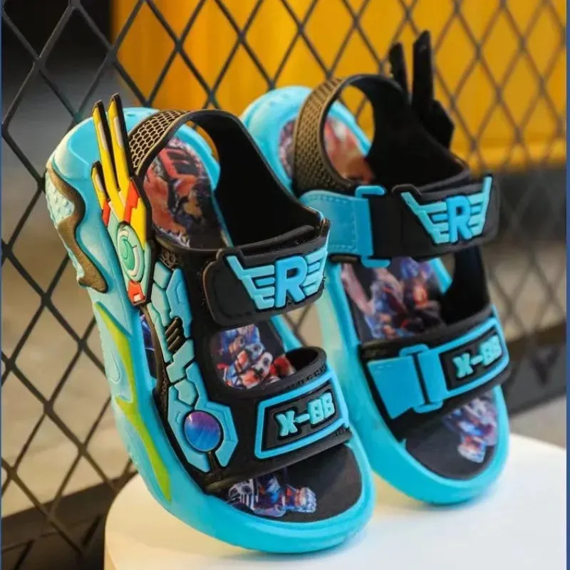 Vibrant Anime-Inspired Open-Toe Sandals for Boys - Breathable, Wear-Resistant, and Comfortable for All Seasons - Perfect for Cas