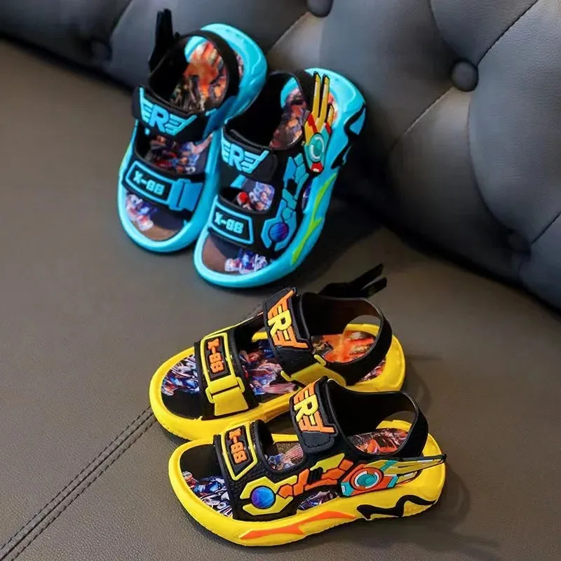 Vibrant Anime-Inspired Open-Toe Sandals for Boys - Breathable, Wear-Resistant, and Comfortable for All Seasons - Perfect for Cas