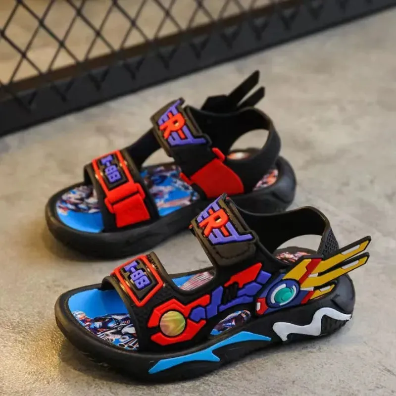 Vibrant Anime-Inspired Open-Toe Sandals for Boys - Breathable, Wear-Resistant, and Comfortable for All Seasons - Perfect for Cas