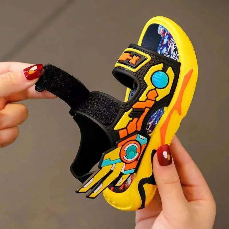 Vibrant Anime-Inspired Open-Toe Sandals for Boys - Breathable, Wear-Resistant, and Comfortable for All Seasons - Perfect for Cas