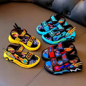 Vibrant Anime-Inspired Open-Toe Sandals for Boys - Breathable, Wear-Resistant, and Comfortable for All Seasons - Perfect for Cas