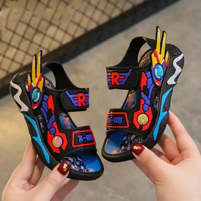 Vibrant Anime-Inspired Open-Toe Sandals for Boys - Breathable, Wear-Resistant, and Comfortable for All Seasons - Perfect for Cas