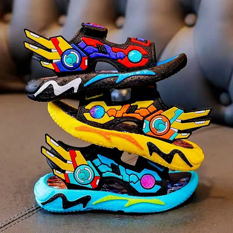 Vibrant Anime-Inspired Open-Toe Sandals for Boys - Breathable, Wear-Resistant, and Comfortable for All Seasons - Perfect for Cas