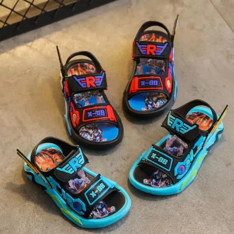Vibrant Anime-Inspired Open-Toe Sandals for Boys - Breathable, Wear-Resistant, and Comfortable for All Seasons - Perfect for Cas