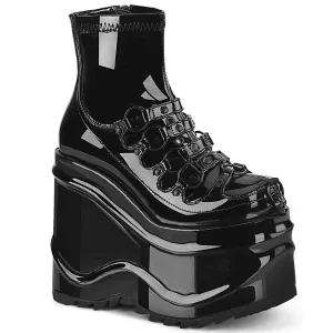 WAVE-110 Demoniacult Alternative Footwear Women's Black Ankle Boots