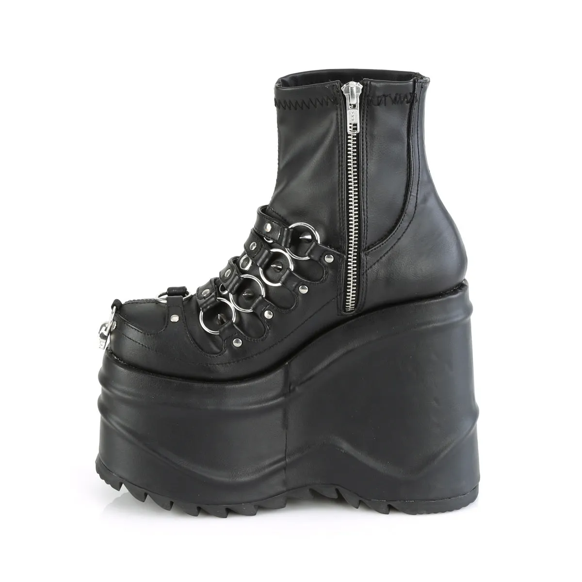 WAVE-110 Demoniacult Alternative Footwear Women's Black Ankle Boots