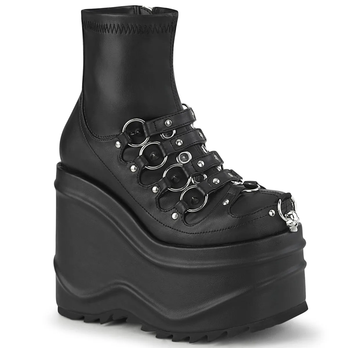 WAVE-110 Demoniacult Alternative Footwear Women's Black Ankle Boots