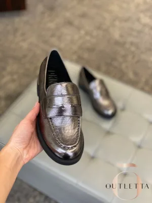 Women's Ivette Slip-On Penny Loafer Flats - Dark Gunmetal