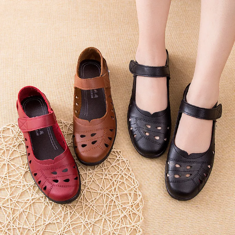 Women's Mom Summer Comfortable Flat Hole Shoes
