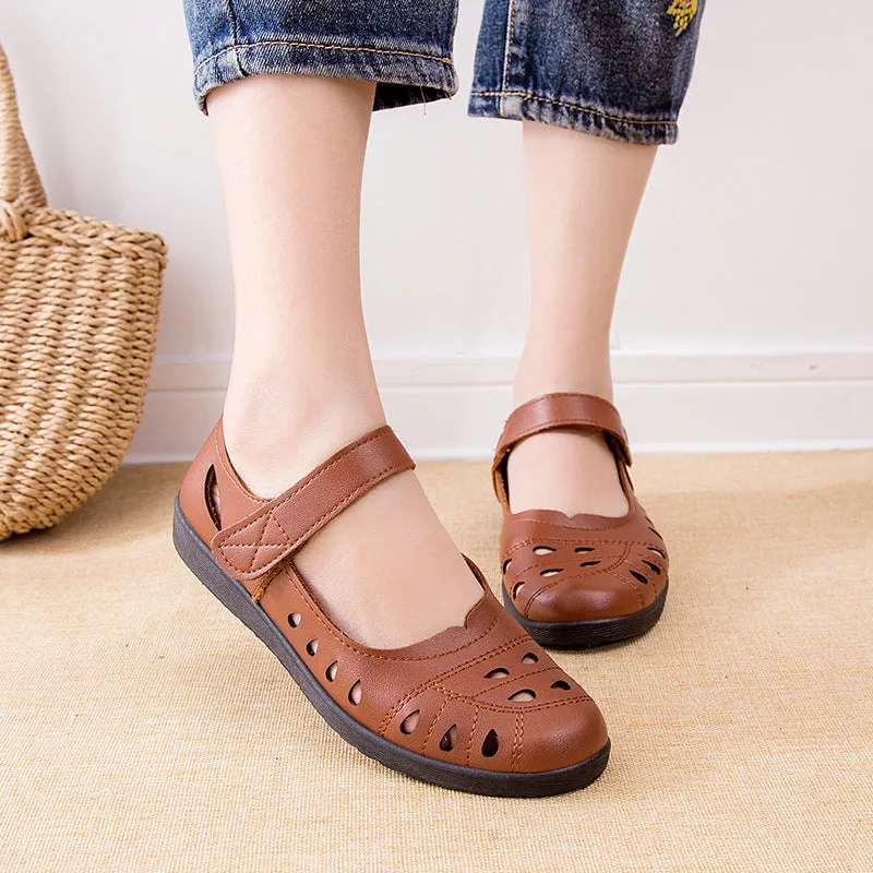 Women's Mom Summer Comfortable Flat Hole Shoes