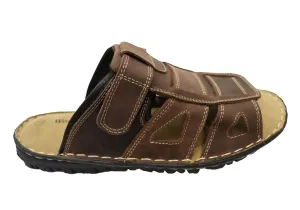 Woodlands Lance Mens Comfortable Leather Slides Sandals